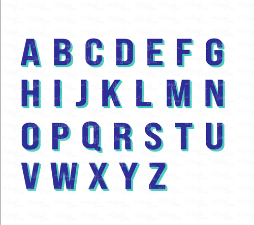 2 Tone Alphabet Letters for Layering Name Decals Digital File SVG DXF