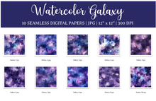 Load image into Gallery viewer, Watercolor Galaxy Digital Paper Bundle