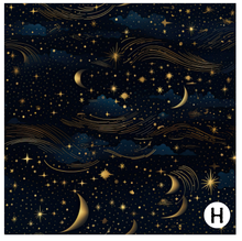 Load image into Gallery viewer, Printed Vinyl HTV &amp; Waterslide Celestial Stars Patterns 12 x 12 inch sheet