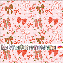 Load image into Gallery viewer, Printed Vinyl HTV &amp; Waterslide Christmas Bows Patterns 12 x 12 inch sheet