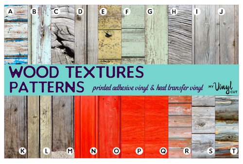 Printed Clear or White Waterslide Wood Textures Patterns 12 x 9 inch sheet