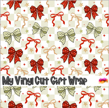 Load image into Gallery viewer, Christmas Gift Wrap Printed Wrapping Paper Red and Green Bows