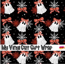 Load image into Gallery viewer, Christmas Gift Wrap Printed Wrapping Paper Ghosts and Snowflakes