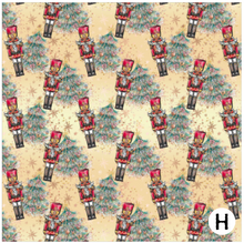 Load image into Gallery viewer, Printed Vinyl, HTV &amp; Waterslide Winter Nutcracker Patterns 12 x 12 inch sheet