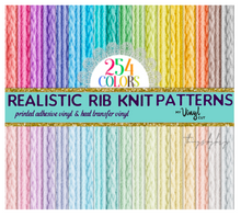 Load image into Gallery viewer, Printed Vinyl, HTV &amp; Waterslide Realistic Rib Knit Patterns 12 x 12 inch sheet