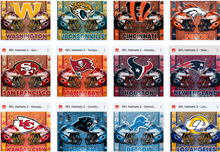 Load image into Gallery viewer, Double Helmet Glitter Sticker Football Theme | TV Tray Table Decal | Waterproof Vinyl Sticker | Reposition-able | Laminated