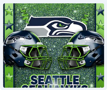 Load image into Gallery viewer, Double Helmet Glitter Sticker Football Theme | TV Tray Table Decal | Waterproof Vinyl Sticker | Reposition-able | Laminated