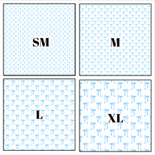 Load image into Gallery viewer, Printed Vinyl, HTV &amp; Waterslide Blue Bows Patterns 12 x 12 inch sheet