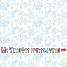 Load image into Gallery viewer, Printed Vinyl, HTV &amp; Waterslide Blue Toile Patterns 12 x 12 inch sheet