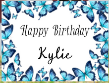 Load image into Gallery viewer, Happy Birthday Butterflies Yard Sign with Custom Name