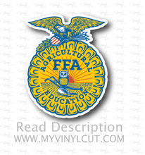 Load image into Gallery viewer, Sticker | FFA | Future Farmers of America | Waterproof Vinyl Sticker | White | Clear | Permanent | Removable | Window Cling | Glitter | Holographic