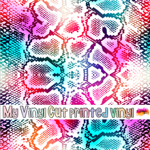 Load image into Gallery viewer, Printed HTV Bright SNAKE Skin Pattern Heat Transfer Vinyl 12 x 12 inch sheet