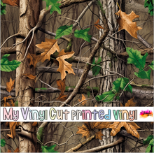 Load image into Gallery viewer, Printed Vinyl, HTV &amp; Waterslide Realistic Trees and Leaves Pattern 12 x 12 inch sheet