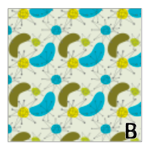 Load image into Gallery viewer, Printed Adhesive Vinyl Green and Blue MID CENTURY RETRO Patterns 12 x 12 inch sheet