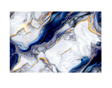 Load image into Gallery viewer, Printed Vinyl &amp; HTV Blue and Gold Marble Pattern 8 x 12 inch sheet