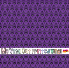 Load image into Gallery viewer, Printed Vinyl &amp; HTV Purple Haunted Mansion (B) Wallpaper Patterns 12 x 12 inch sheet