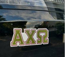 Load image into Gallery viewer, Alpha Chi Omega Greek Letters Sorority Refrigerator Magnet 4 x 2 inches