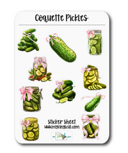 Load image into Gallery viewer, Sticker Sheet |  | Set of little planner stickers Coquette Pickles 5 X 7