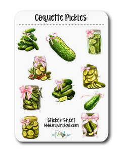 Sticker Sheet |  | Set of little planner stickers Coquette Pickles 5 X 7