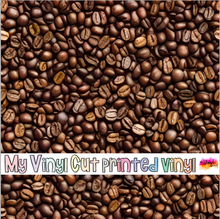 Load image into Gallery viewer, Printed Vinyl &amp; HTV Coffee Beans Patterns 12 x 12 inch sheet