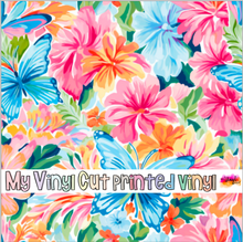 Load image into Gallery viewer, Printed Vinyl HTV &amp; Waterslide Preppy Butterflies A Patterns 12 x 12 inch sheet