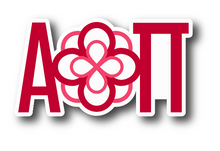 Load image into Gallery viewer, Sticker | AOP_A | Alpha Omicron Pi Logo | Waterproof Vinyl Sticker | White | Clear | Permanent | Removable | Window Cling | Glitter | Holographic