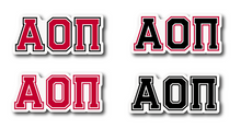 Load image into Gallery viewer, Sticker Sheet | Alpha Omicron Pi | Set of 3 inch Sorority Greek Letters stickers 6 X 8
