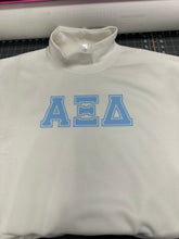 Load image into Gallery viewer, Mock Neck Sorority Greek Letters Oversized Cream Sweatshirt Alpha Xi Delta