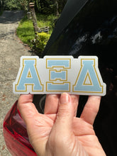 Load image into Gallery viewer, Alpha Xi Delta Greek Letters Sorority Refrigerator Magnet 4 x 2 inches