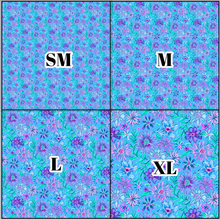 Load image into Gallery viewer, Printed Vinyl &amp; HTV Blue and Purple Flowers A Pattern 12 x 12 inch sheet
