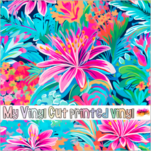 Load image into Gallery viewer, Printed Vinyl &amp; HTV Preppy Paradise A Patterns 12 x 12 inch sheet