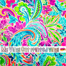 Load image into Gallery viewer, Printed Vinyl &amp; HTV Bright Preppy Paisley G Patterns 12 x 12 inch sheet