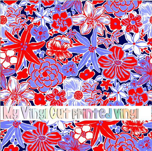 Printed Vinyl & HTV Bubblegum Pink Blue Pattern 12 x 12 inch sheet