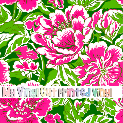 Printed Vinyl & HTV Chinoiserie D Pattern 12 x 12 inch sheet
