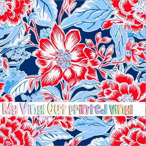 Printed Vinyl & HTV Chinoiserie G Pattern 12 x 12 inch sheet