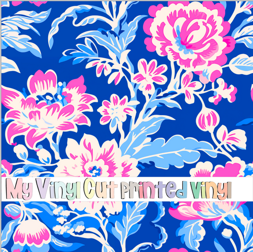 Printed Vinyl & HTV Chinoiserie A Pattern 12 x 12 inch sheet