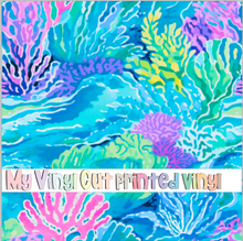 Load image into Gallery viewer, Printed Vinyl &amp; HTV Coral Reef D Pattern 12 x 12 inch sheet