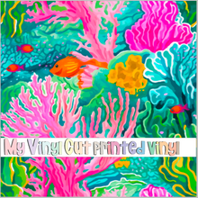 Load image into Gallery viewer, Printed Vinyl &amp; HTV Coral Reef G Pattern 12 x 12 inch sheet