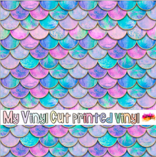 Load image into Gallery viewer, Printed Vinyl &amp; HTV Dark Mermaid Scales Patterns 12 x 12 inch sheet