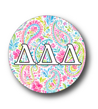 Load image into Gallery viewer, Delta Delta Delta Paisley2 Pin Back Button