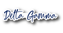 Load image into Gallery viewer, Sticker | DG_D | Delta Gamma Signature | Waterproof Vinyl Sticker | White | Clear | Permanent | Removable | Window Cling | Glitter | Holographic