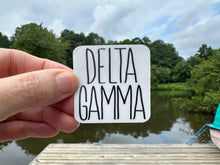 Load image into Gallery viewer, Sorority Sticker | Delta Gamma | DG_J | Tall Skinny Stack Lettering | Waterproof Vinyl Sticker | Permanent