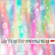 Load image into Gallery viewer, Printed Vinyl | Unicorn Bokeh F | Permanent Removable Adhesive | Permanent Glitter Adhesive | HTV | Glitter HTV | 12 x 12 inches | ONE Sheet