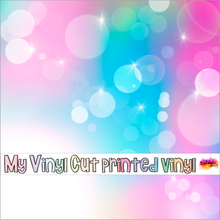 Load image into Gallery viewer, Printed Vinyl | Unicorn Bokeh I | Permanent Removable Adhesive | Permanent Glitter Adhesive | HTV | Glitter HTV | 12 x 12 inches | ONE Sheet