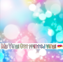 Load image into Gallery viewer, Printed Vinyl | Unicorn Bokeh O | Permanent Removable Adhesive | Permanent Glitter Adhesive | HTV | Glitter HTV | 12 x 12 inches | ONE Sheet