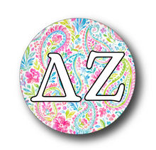 Load image into Gallery viewer, Delta Zeta Paisley2 Pin Back Button