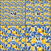 Load image into Gallery viewer, Printed Vinyl &amp; HTV Blue and Lemons E Patterns 12 x 12 inch sheet