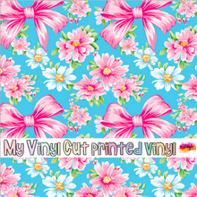 Load image into Gallery viewer, Printed Vinyl HTV &amp; Waterslide Preppy Bows F Patterns 12 x 12 inch sheet