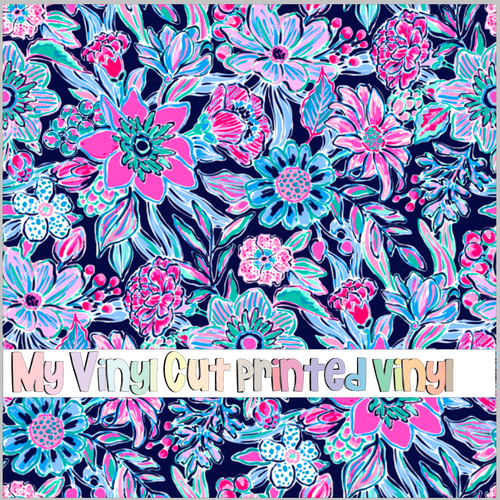 Printed Vinyl & HTV Flower Bomb D Pattern 12 x 12 inch sheet