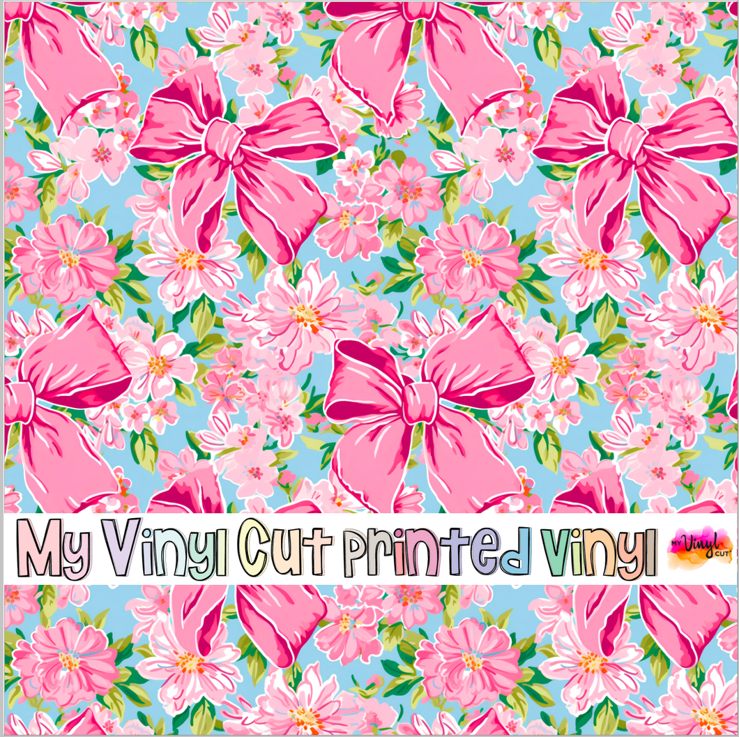 Printed Vinyl HTV & Waterslide Preppy Bows G Patterns 12 x 12 inch sheet